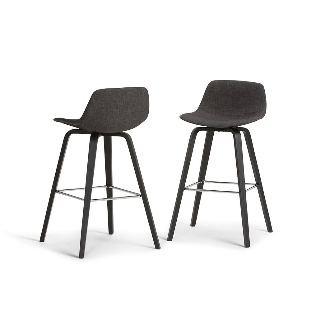 Set of 2 Bentwood Counter Height Barstools Charcoal Gray R93321