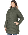 Olive Green Hooded Faux-Fur-Trim Coat Size XL Y57045