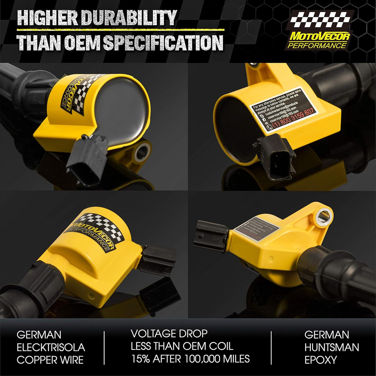 Ignition Coil Pack Set 8 Pack for 4.6L 5.4L V8 (Yellow) Pack of 2 C699