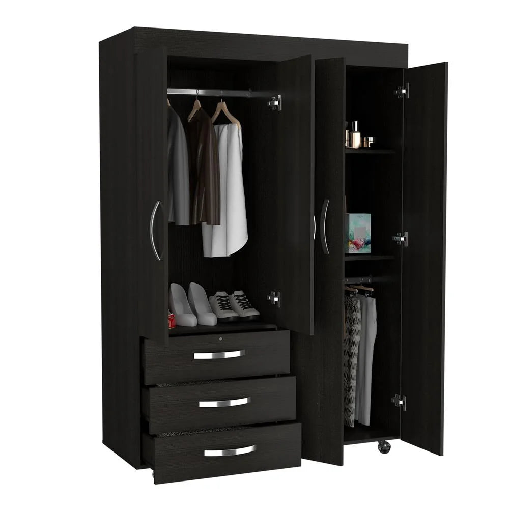 Black Mobile Armoire B802