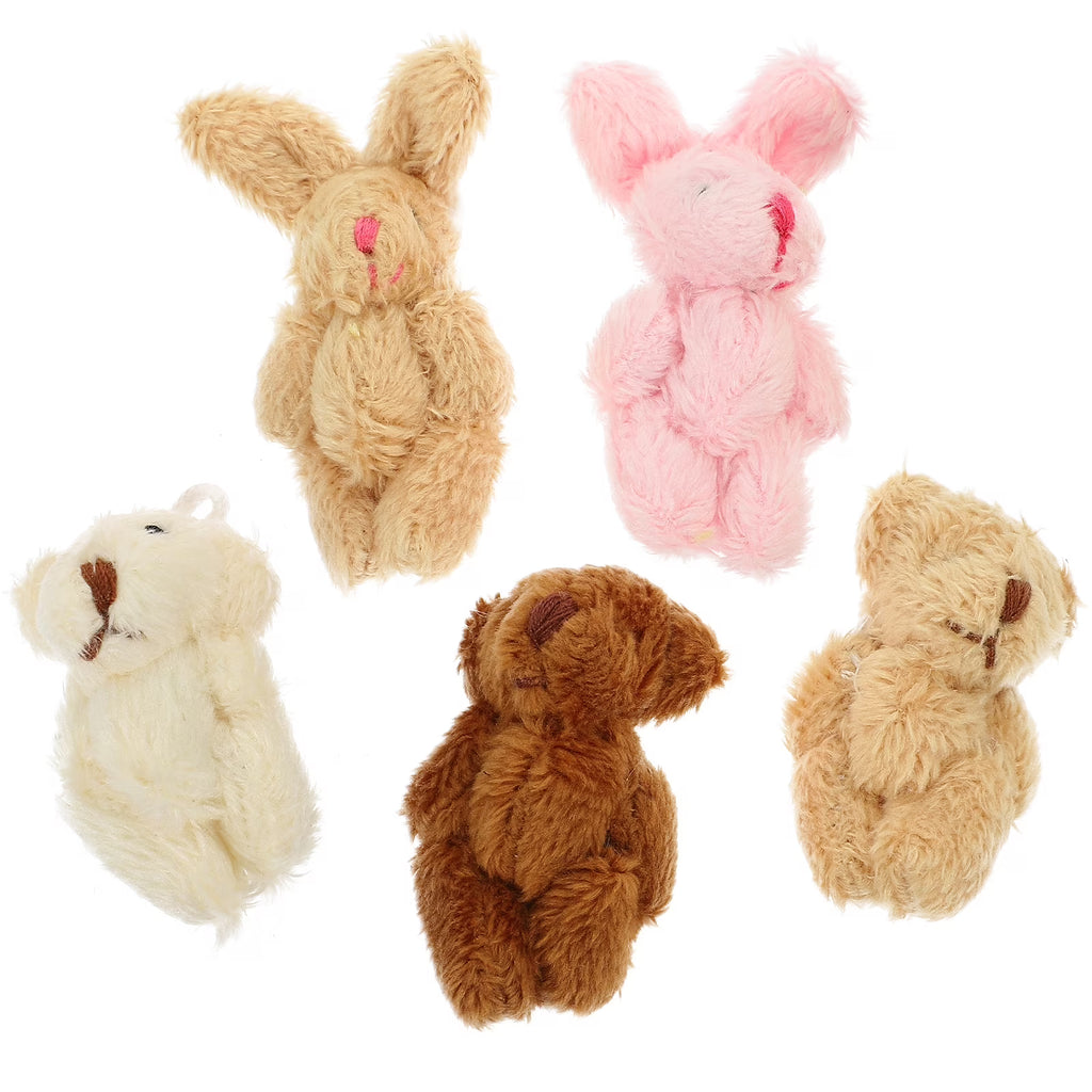 5pcs Miniature Plush Doll Figurines X1228