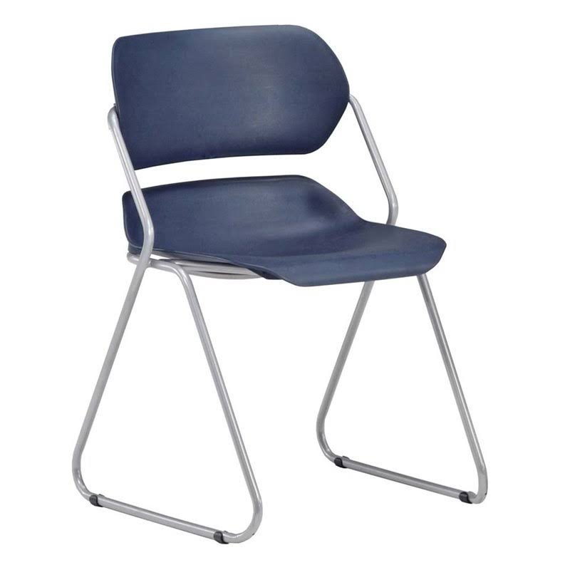 Silver and Navy Plastic Stacking Chair S52501