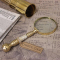 Antique Magnifying Glass 8cm Mother of Pearl Brass Handle H817969