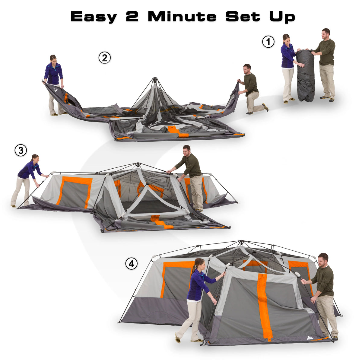 12-Person 3-Room Instant Cabin Tent with Screen Room C8257