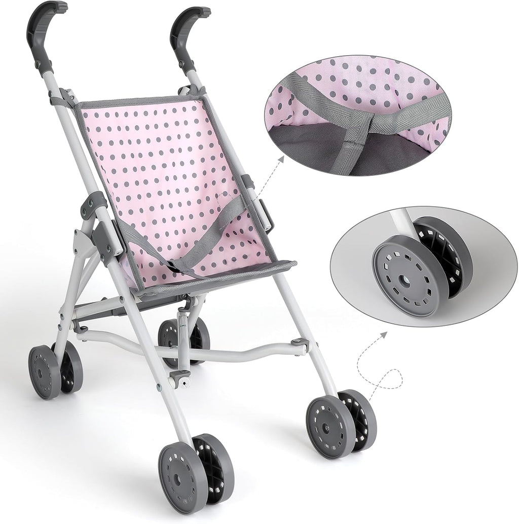 Baby Doll Stroller Crib Bed Nursery Role Play Set with Accessories and Play Mat O9834