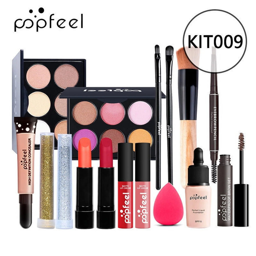 Full Facial Makeup Set with Makeup Brushes and Cosmetics Bag X20775