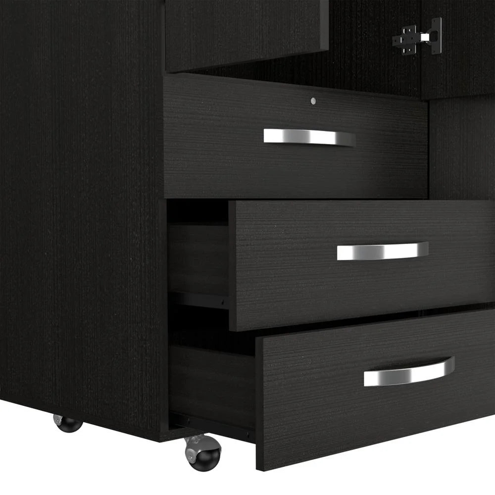 Black Mobile Armoire B802