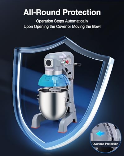20 qt 750W 3 Speed Commercial Stand Mixer with Stainless Steel Bowl O44689