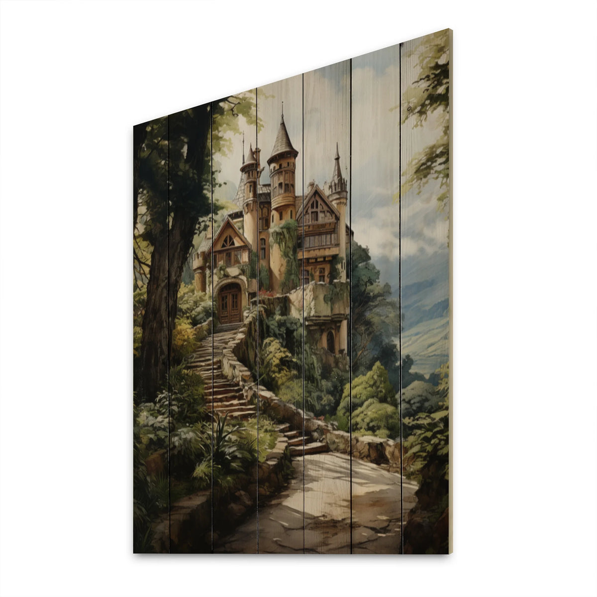 Rustic Wall Art Print on Natural Pine Wood M385