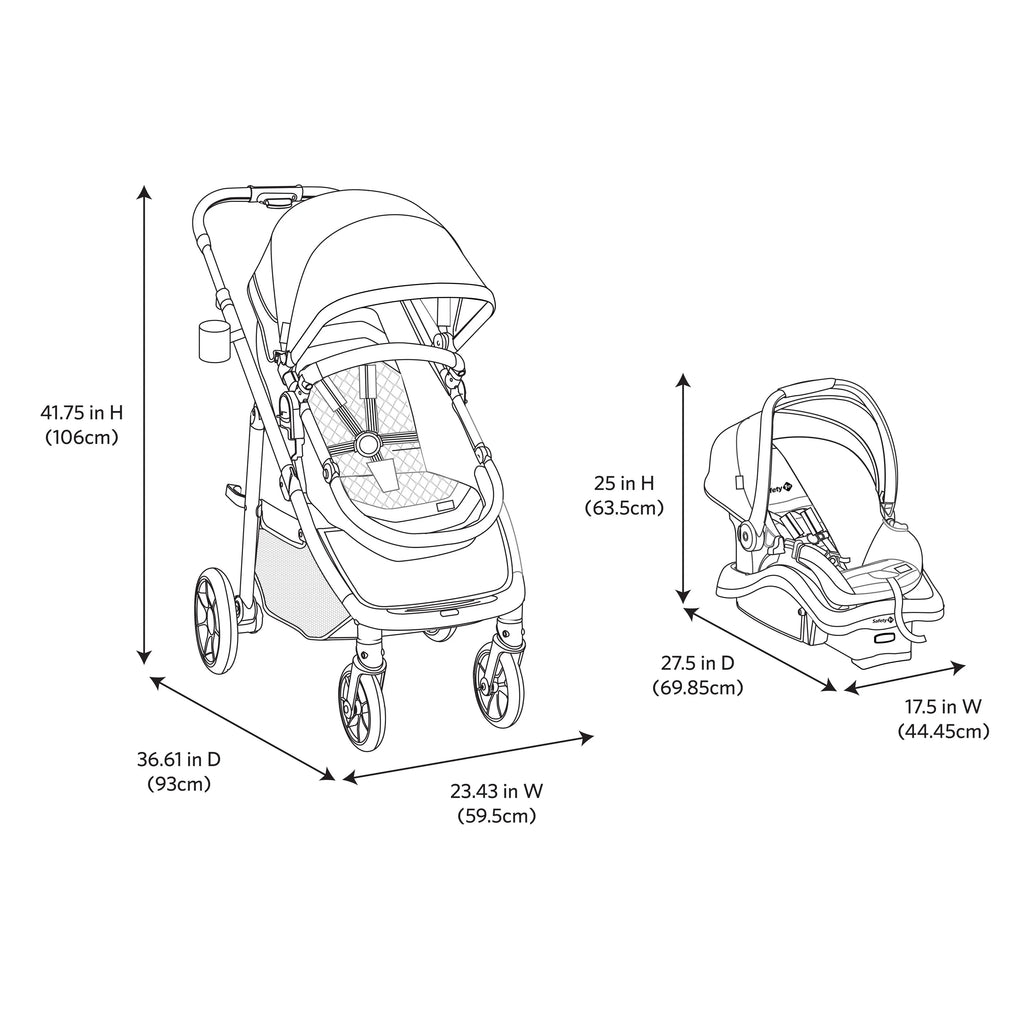 6 in 1 Modular Travel System Stroller and Infant Car Seat J9598