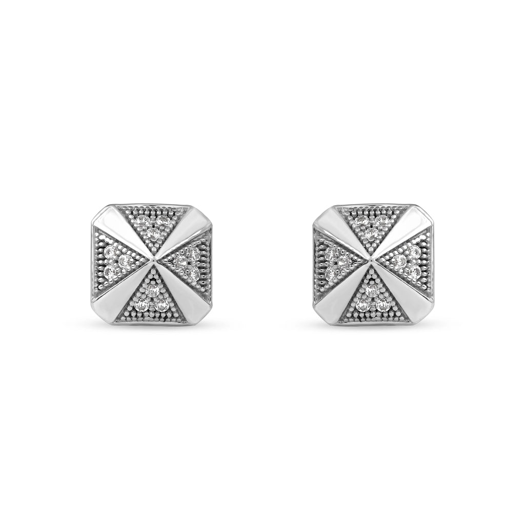 S925 Sterling Silver Diamond Stud Earrings O300