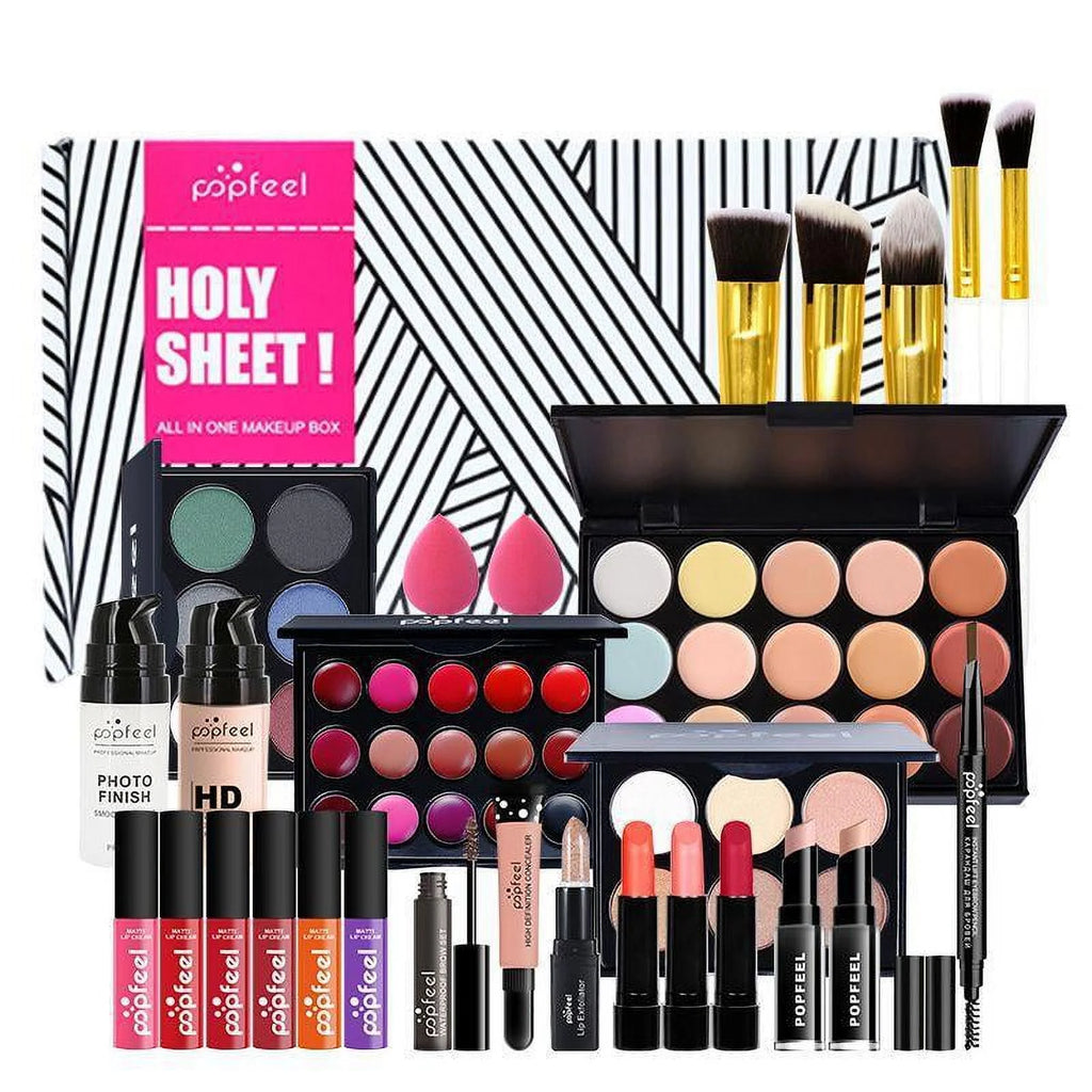 Full Facial Makeup Set with Makeup Brushes and Cosmetics Bag X20775