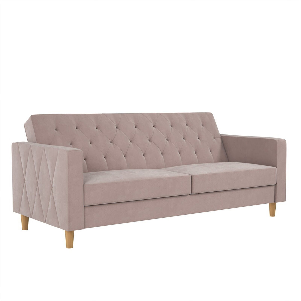 Blush Velvet Futon with Storage G963