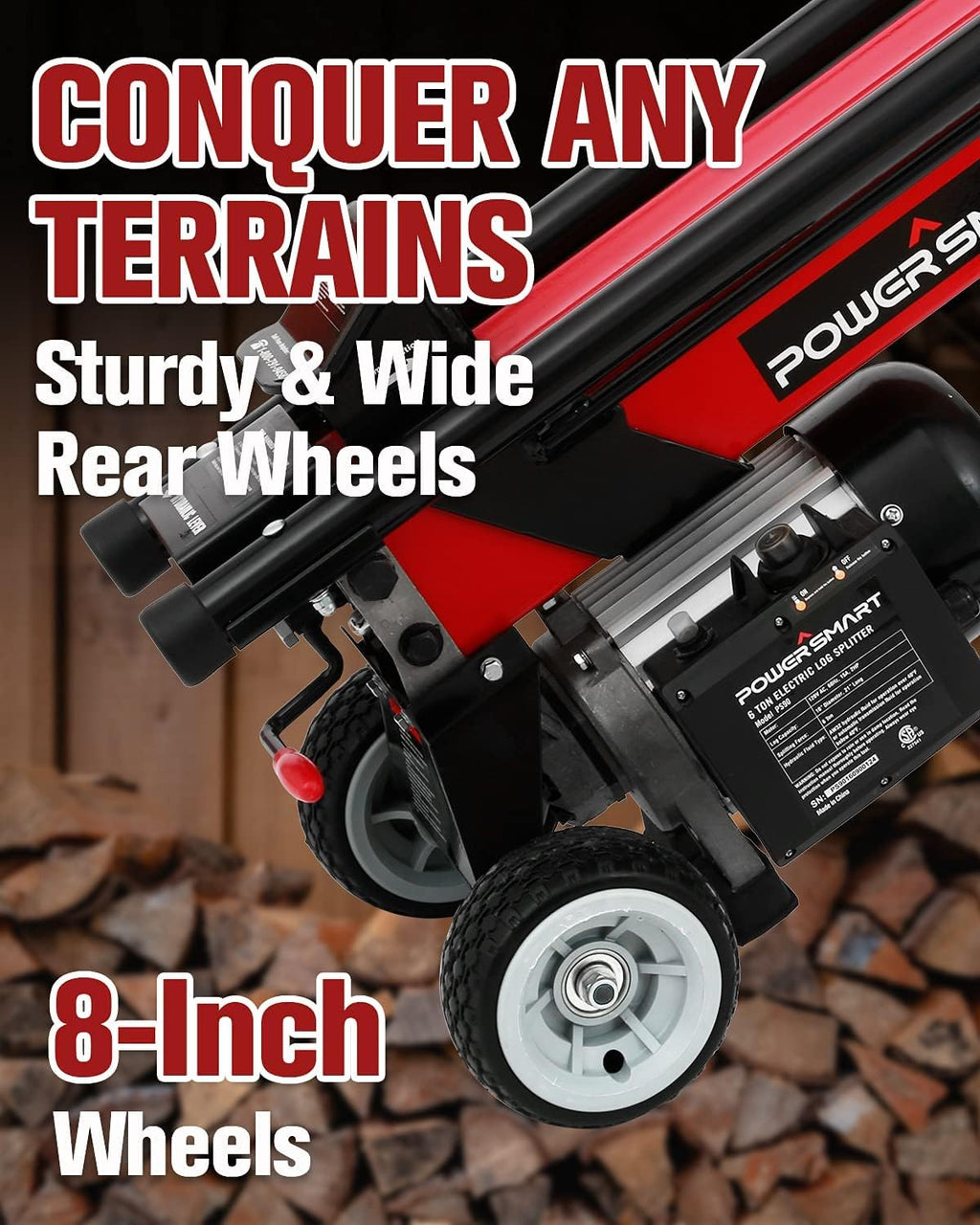 6-Ton Electric Log Splitter with Steel Wedge D219