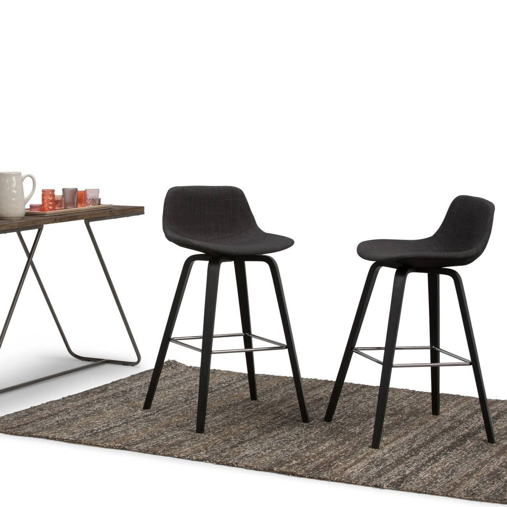 Set of 2 Bentwood Counter Height Barstools Charcoal Gray R93321