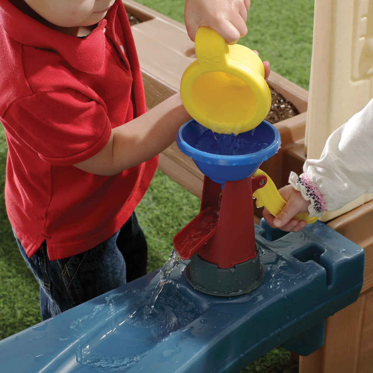 Brown Toddler Playhouse with Grill and Planter Play Toys X106764