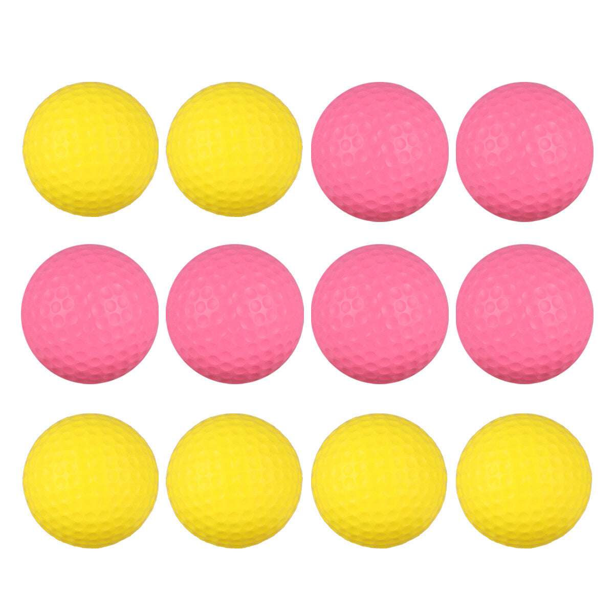 12pcs Children Plastic Sports Elastic PU Balls (Pink, Yellow) D733323