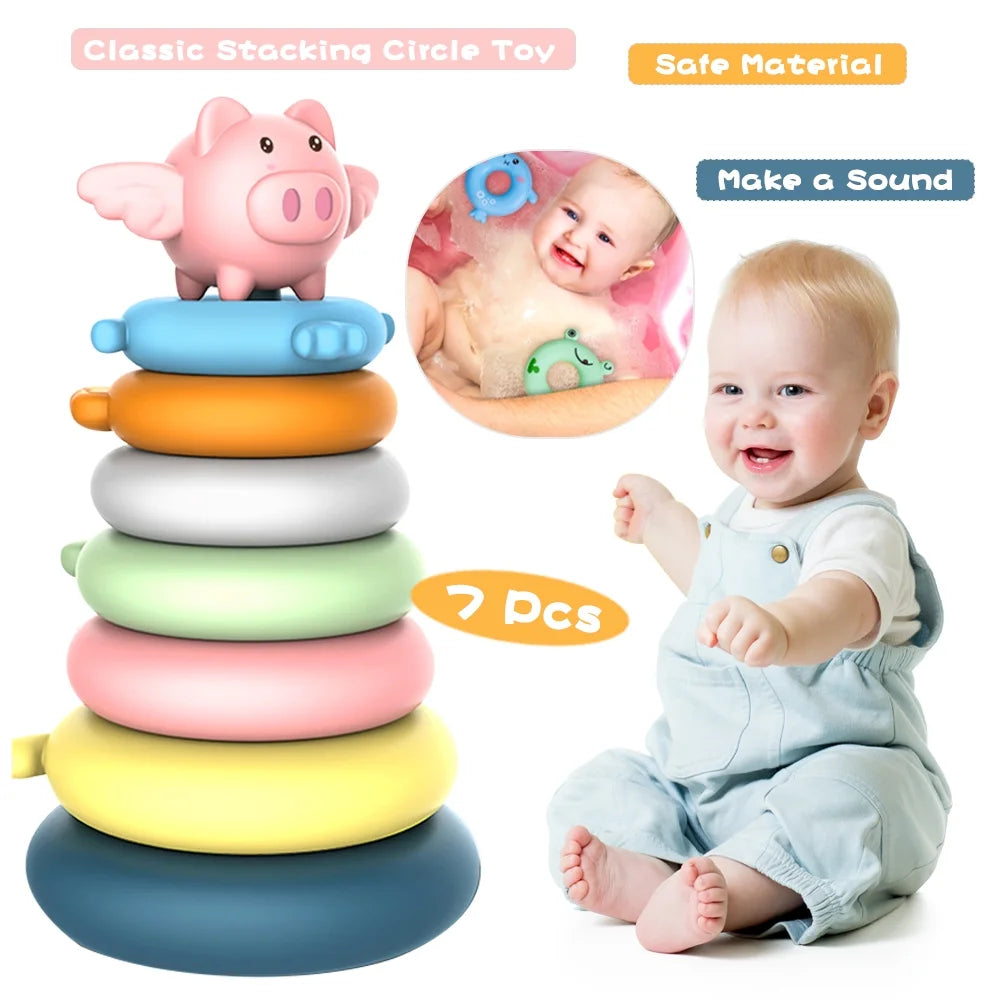 7 Pcs Soft Stacking Rings Toy F7762