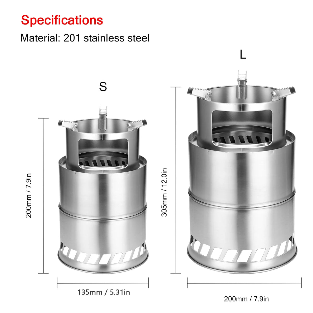 Stainless Steel Wood Barbecue Stoves Portable Picnic Barbecue Stoves H199760