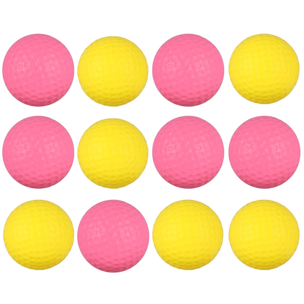 12pcs Children Plastic Sports Elastic PU Balls (Pink, Yellow) D733323