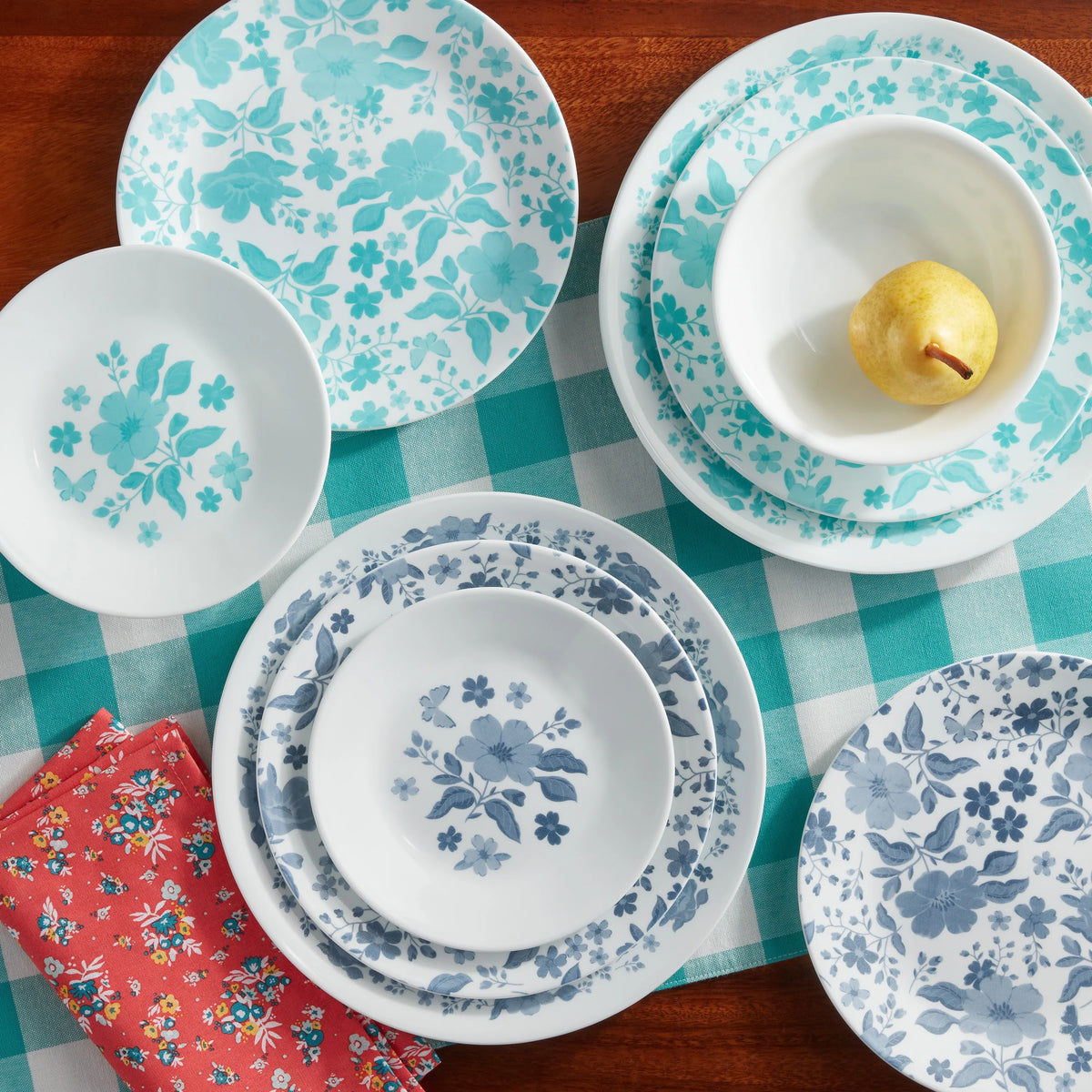 12-Piece Teal Dinnerware Set C83108