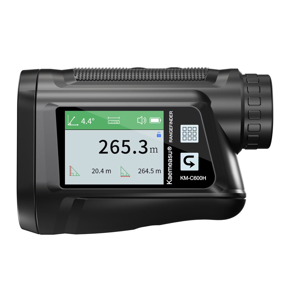6X Magnification Rangefinder with LCD Touch Screen, USB Rechargeable, 600M Range, Black N184496