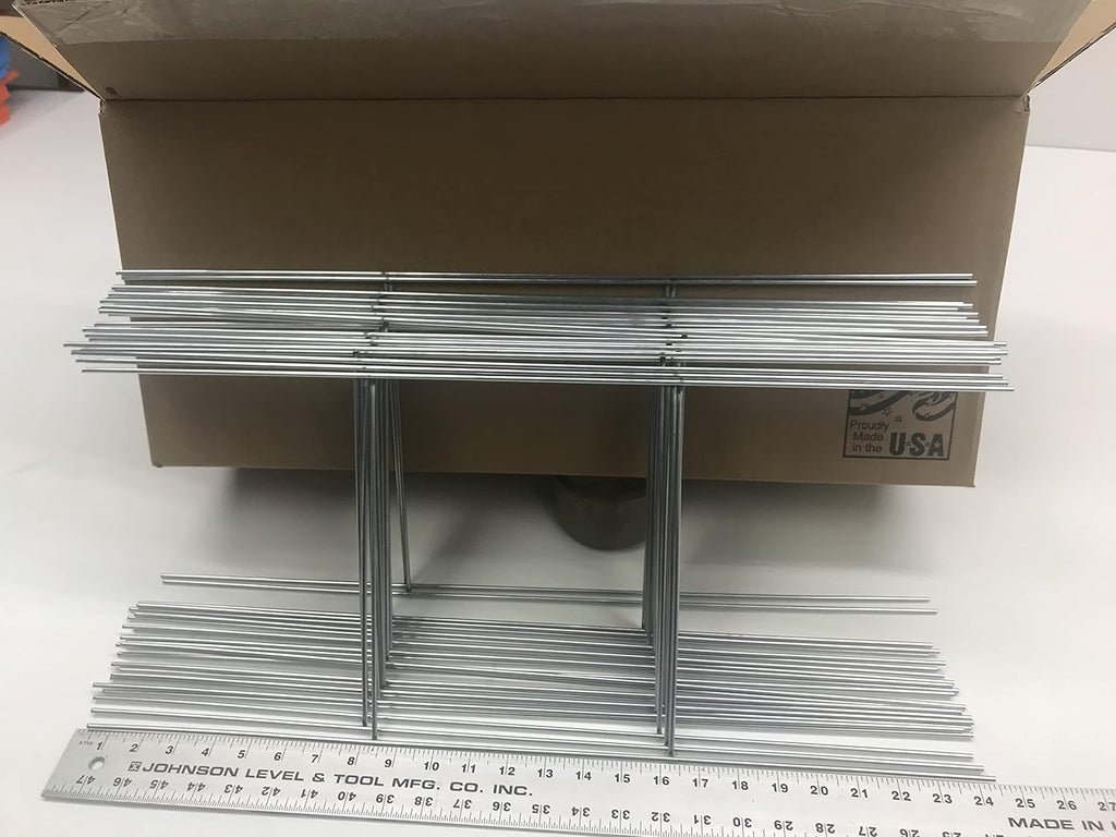 100 Pack Galvanized Wire Double H-Frame Stake 24 Tall 10 Wide C100