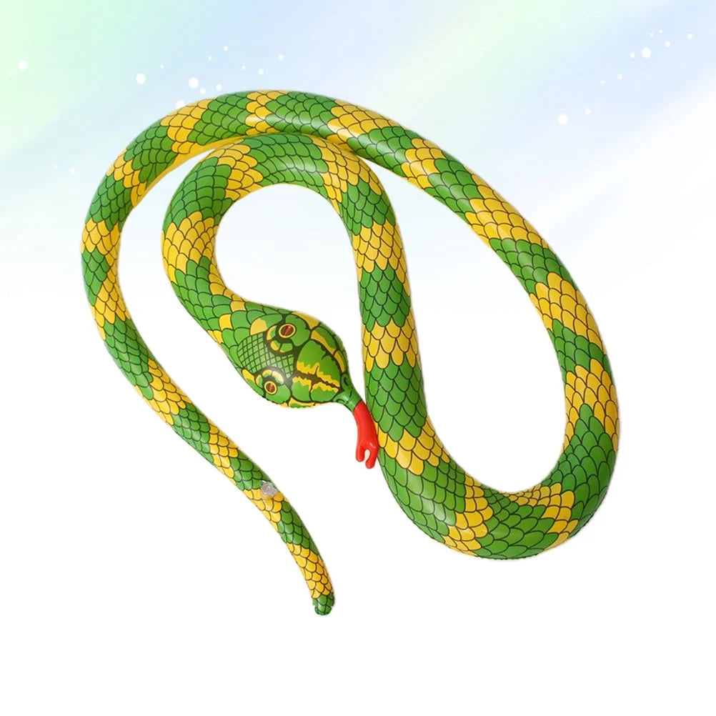 Yellow Simulate Inflatable Snake Model Toys Prank Prop Decoration Kids Animal Toy L267807