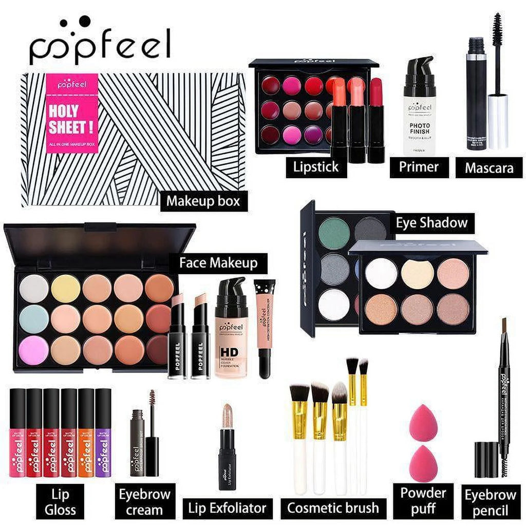 Full Facial Makeup Set with Makeup Brushes and Cosmetics Bag X20775
