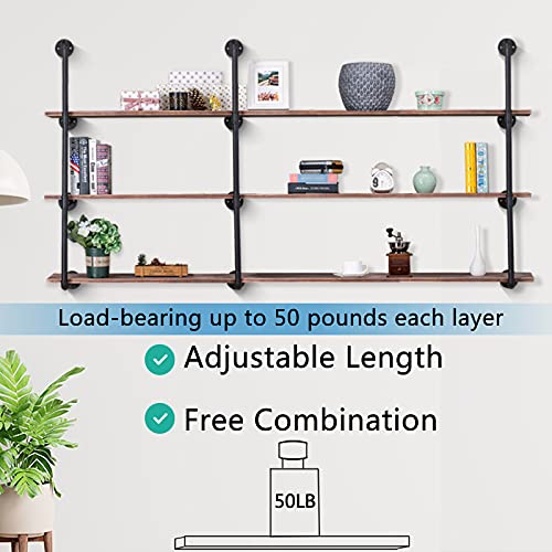 2Pack of 4 Tier Industrial Iron Pipe Wall Shelf G3233