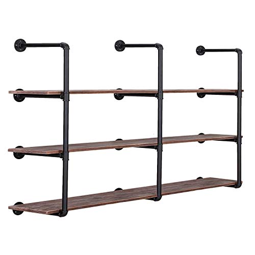 2Pack of 4 Tier Industrial Iron Pipe Wall Shelf G3233