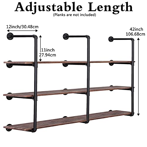 2Pack of 4 Tier Industrial Iron Pipe Wall Shelf G3233