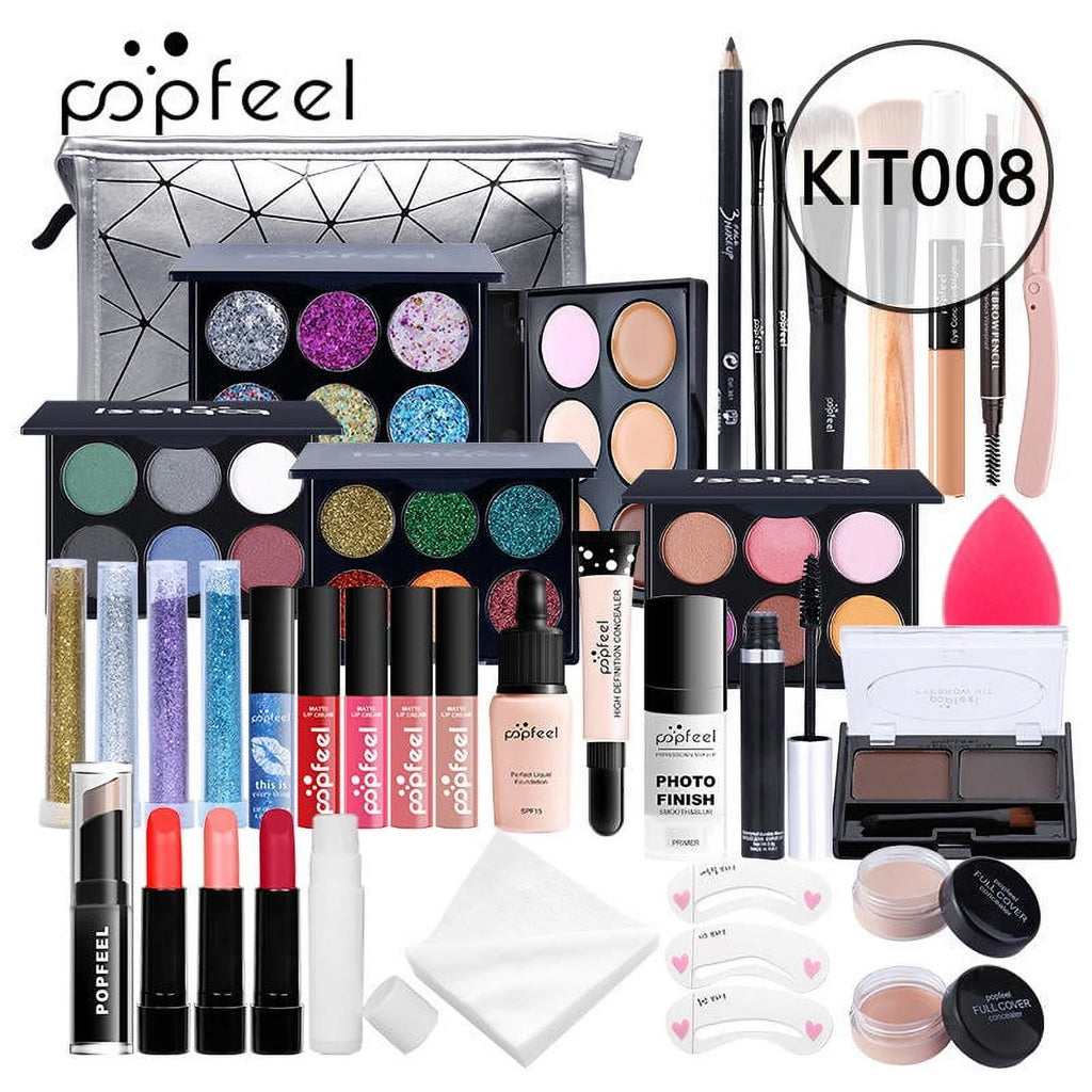 Full Facial Makeup Set with Makeup Brushes and Cosmetics Bag X20775