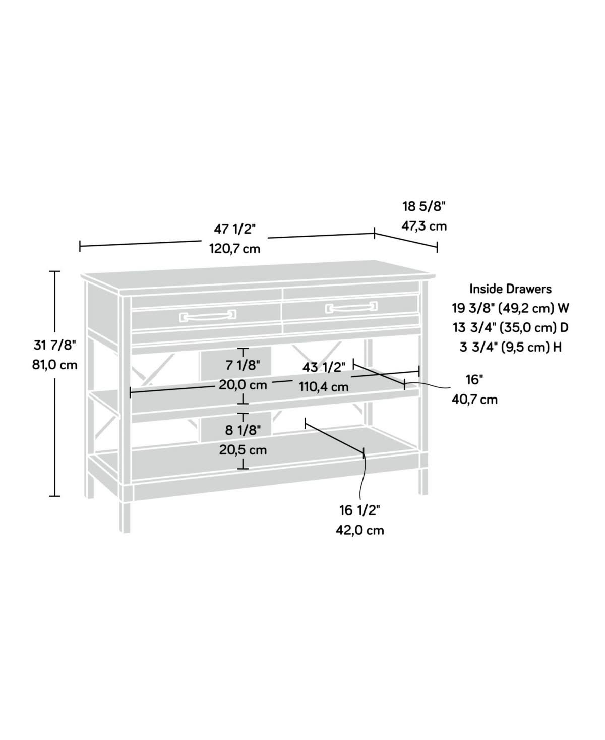 Milled Cherry Console O5978