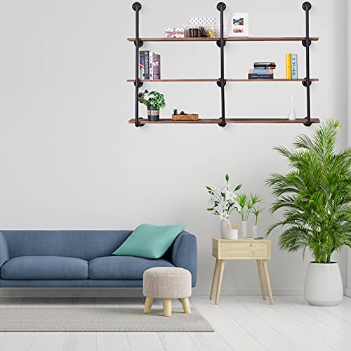 2Pack of 4 Tier Industrial Iron Pipe Wall Shelf G3233