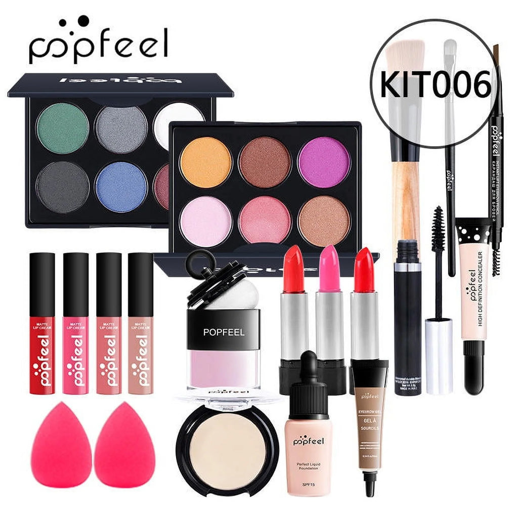 Full Facial Makeup Set with Makeup Brushes and Cosmetics Bag X20775