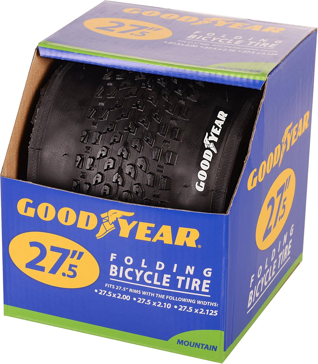 Folding Mountain Bike Tire, 27.5"/650B x 2/2.125", Black Pack of 2 N1402