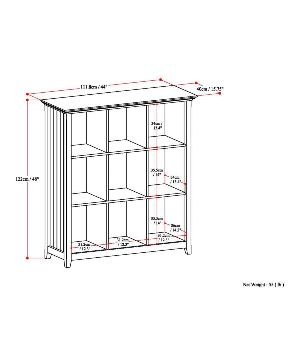 9 Cube Bookcase Tobacco Brown M32217