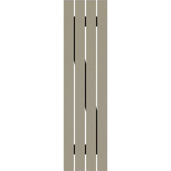 Rustic Four Board Spaced Board-n-Batten Faux Wood Shutters (Per Pair) D583210