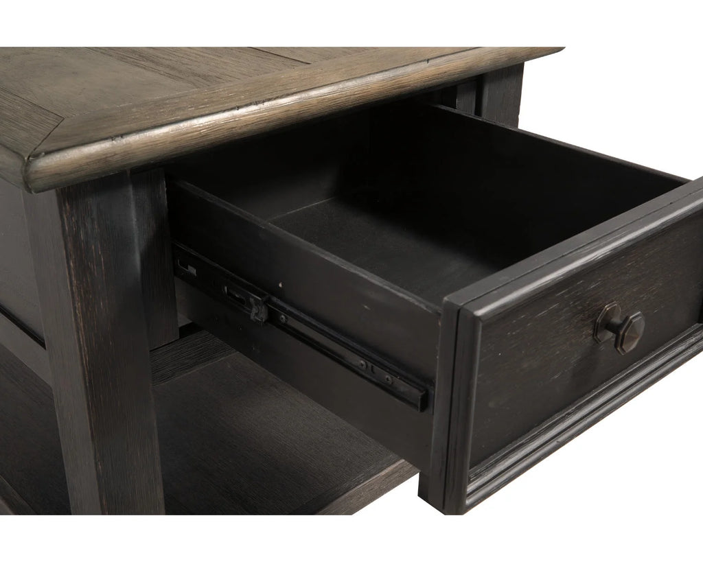 Grayish Brown/Black End Table X58043