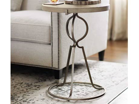 Rustic Patina Sand Round End Table M9248