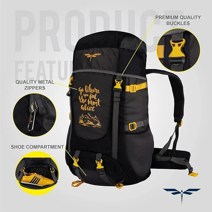 Black 65 Litres Travel Backpack C151097