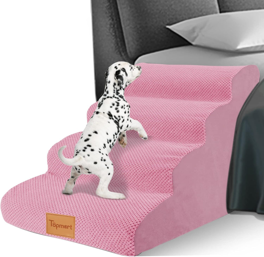 Pink High Density Foam Dog Steps 4 Tiers B532493