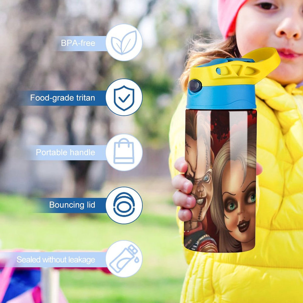 Insulated Stainless Steel Water Bottle with Straw Z32519