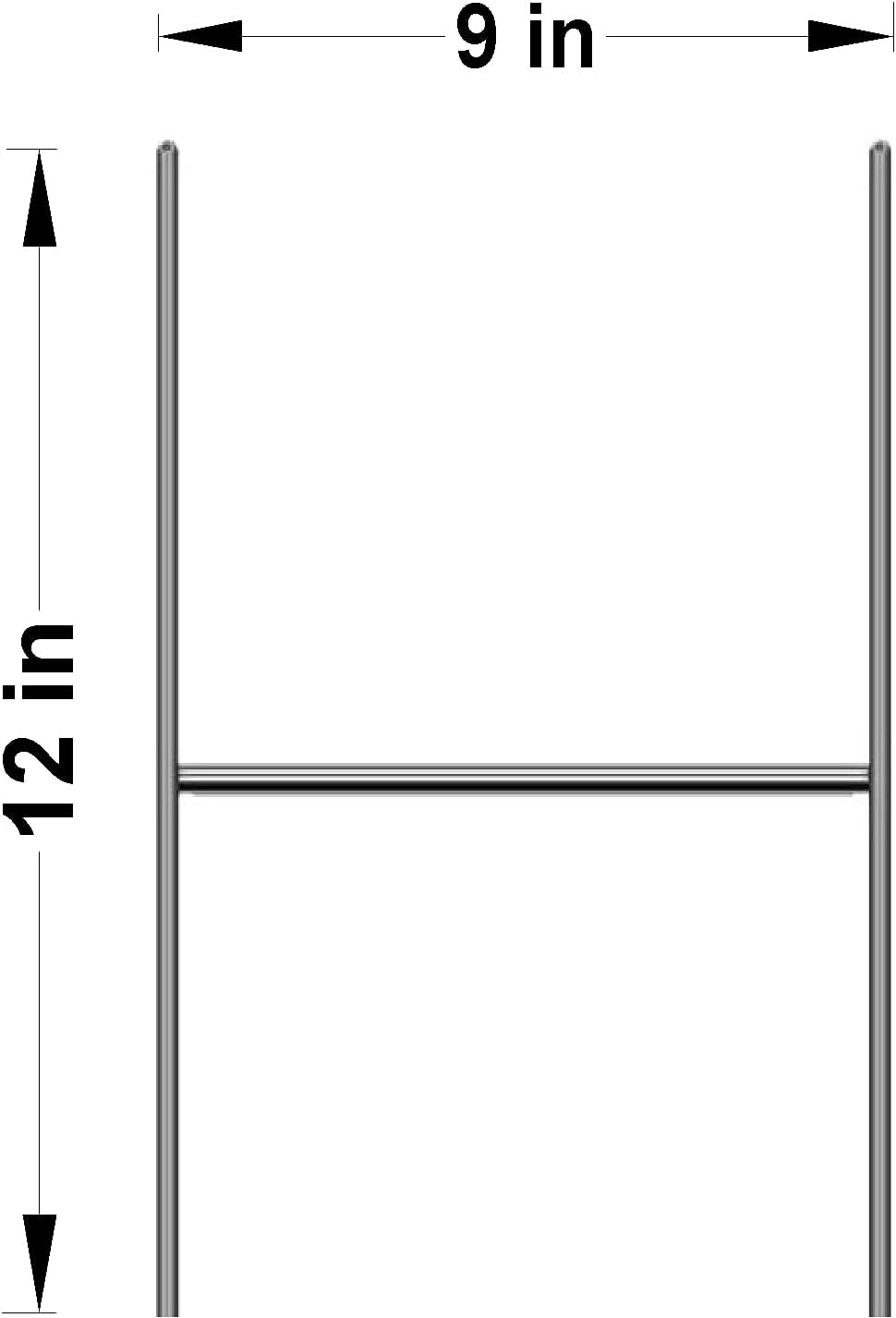 100 Sign Stake 12x9 Inch x 9 Gauge Galvanized Wire Stake, 100 Pieces, Pack of 2 W54689