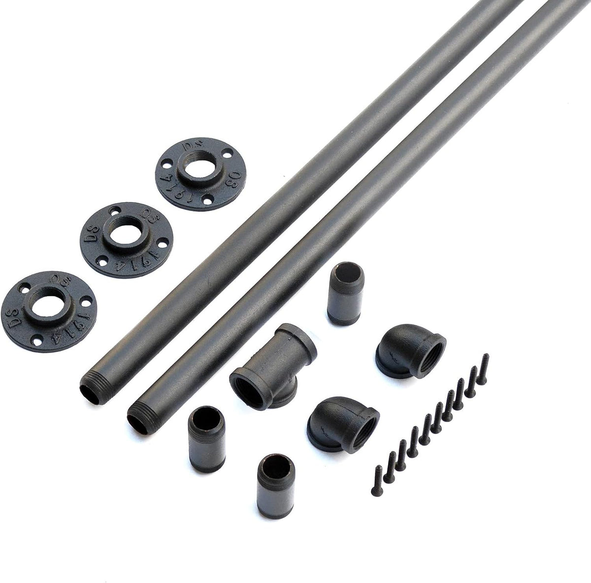 Black Industrial Wall Mount Pipe Handrail B582