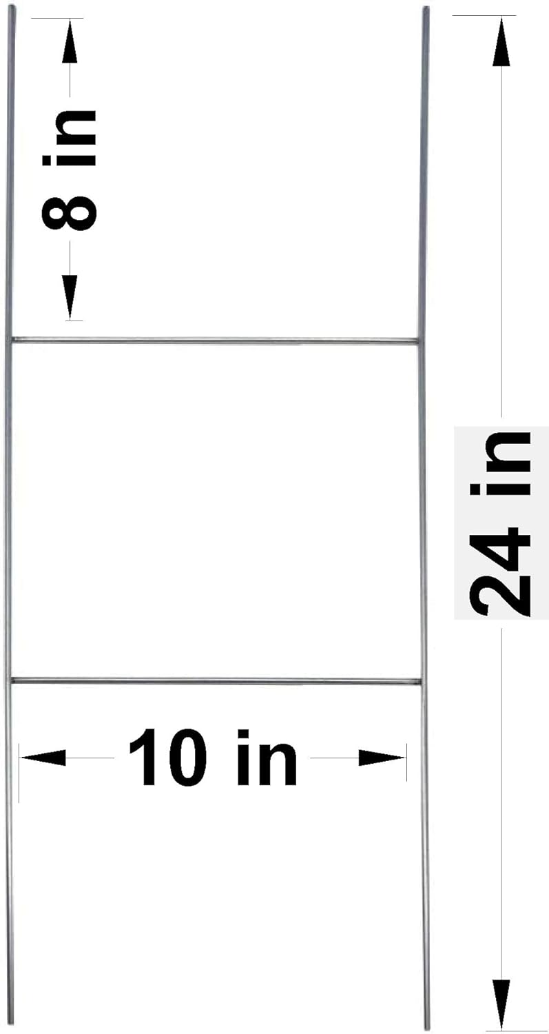 100 Pack Galvanized Wire Double H-Frame Stake 24 Tall 10 Wide C100