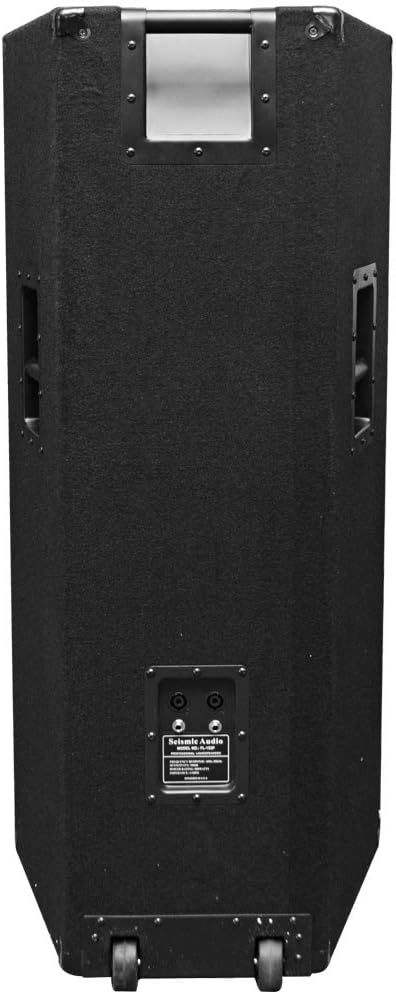 Pair of Dual 15 PA/DJ Speaker Cabinets with Titanium Horns, Wheel Kits and Rear Handles, 800 Watts RMS per Cabinet Z1590